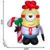 Gemmy 6.5Ft. Tall Minion Stuart Holding Candy Cane Inflatable Holiday Decoration - 3 of 3