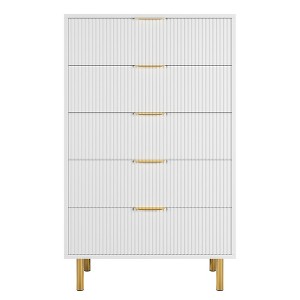 Nasitip 5 Drawer Modern Dresser, Chest with Deep Storage & Wide Top, Wood Organizer for Bedroom,Living Room,Hallway(Green) - 1 of 1