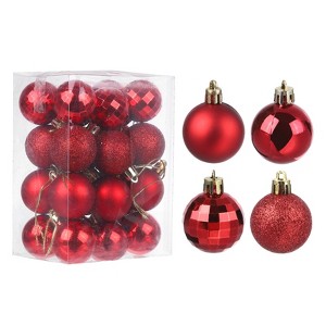 Unique Bargains Acrylic DIY Craft Party Christmas Tree Ornament Hanging Balls 1.57" 24 Pcs - 1 of 4
