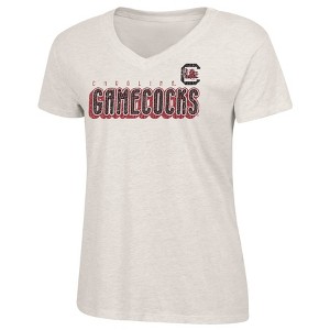 NCAA South Carolina Gamecocks Women's Oatmeal V-Neck T-Shirt - 1 of 3