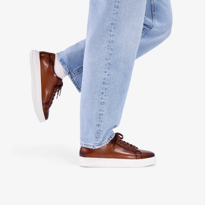Clarks Mens Goswell Tie Tan Leather Shoes 8 Medium — фото 2