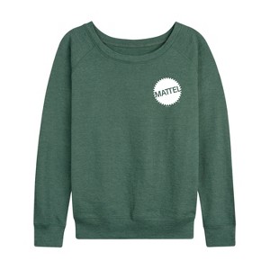 Women's - Mattel - Mattel Original Logo Pocket Size Lightweight French Terry Wide Neck Long Sleeve Shirt - 1 of 4