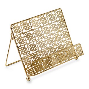 tag Geometric Gold Cookbook Holder for Kitchen Accessories and Serving Utensils, Easy to Clean, 10.5 in L x 2.25 in W x 8.5 in H - 1 of 1