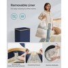 SONGMICS Laundry Hamper with Lid 3-Section Large Laundry Basket Removable Mesh Liner Bamboo Handles Collapsible - 4 of 4