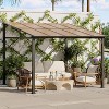 10 x 10 Outdoor Lean to Metal Awnings Large Gazebo, Hard Top Lean to Pergola Wall-Mounted - 4 of 4