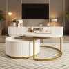 Damerin Modern 31.5 Inch Round Nesting Coffee Table With Drawer - 4 of 4