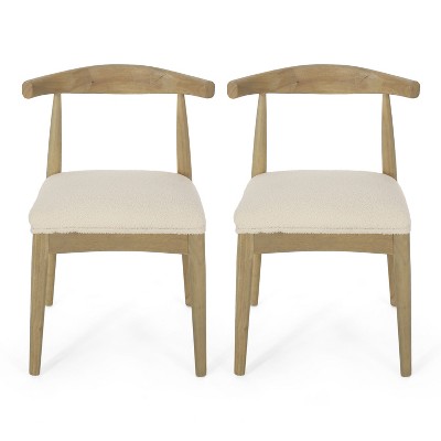 GDFStudio Covey Mid-Century Modern Fabric Upholstered Wood Dining Chairs (Set of 2)