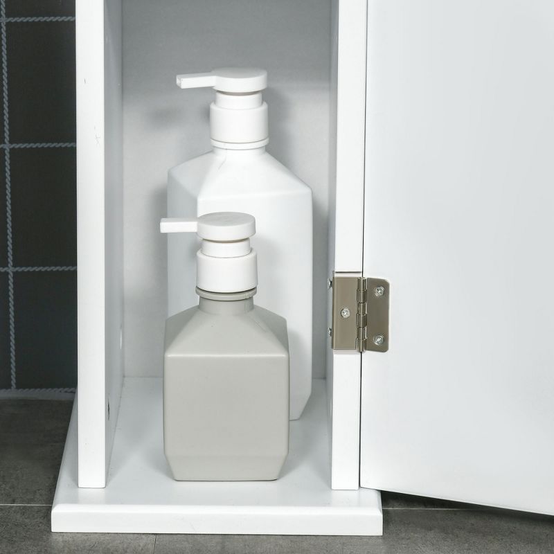 kleankin Over The Toilet Storage, Bathroom Organizer with Adjustable Inner Shelf, and Door Cabinet, White, 5 of 7