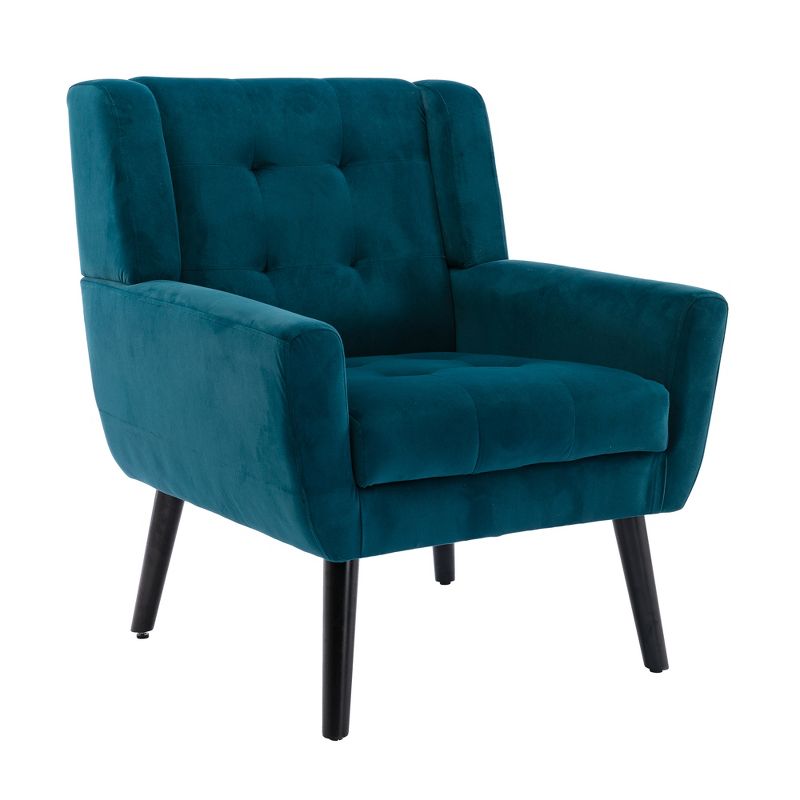Modern Soft Velvet/Linen Upholstered Accent Chair with Armrests - ModernLuxe, 4 of 9