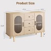 47-Inch Sideboard Buffet Cabinet with Fluted Glass Doors and Three Drawers, Adjustable Shelves, Modern Mid-Century Credenza, Storage Solution - 2 of 2
