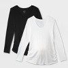 Long Sleeve Scoop Neck 2pk Bundle Maternity T-Shirt - Isabel Maternity by Ingrid & Isabel™ - 3 of 3
