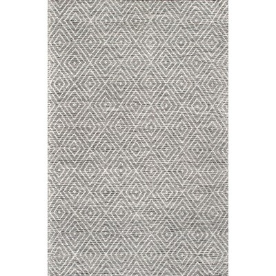 Nuloom Flora Handmade Textured Diamonds Wool Area Rug, 3' x 5', Gray