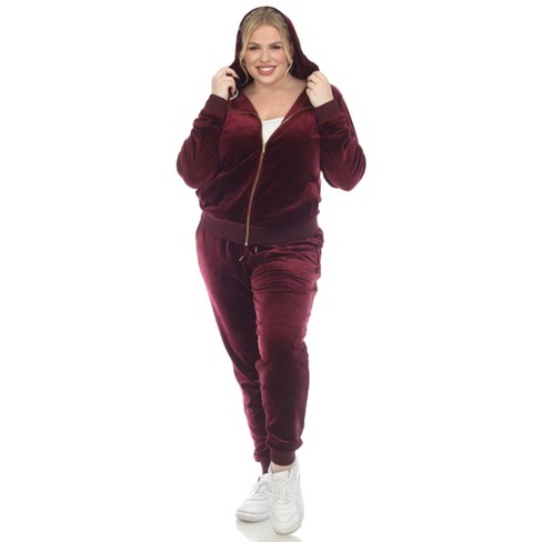 Ladies burgundy hot sale tracksuit