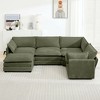 Modern 113.4''D*79.13''W Oversized Corduroy Modular 5-Seat Sectional Sofa Set with Ottoman U Shaped Sofa Couch with Corner Sofa,HYLEORY - 3 of 4