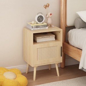 FONTOI Nightstands, Wood Nightstand with Drawer and Shelf for Kids' Room Bedroom Nursery, Brown, 11.81"*22.83"*15.74" - 1 of 4