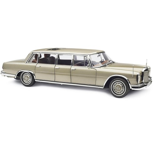 1963-1981 Mercedes Benz 600 Pullman (W100) Limousine with Sunroof Champagne Gold 1/18 Diecast Model Car by CMC - image 1 of 4