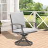 Cesicia  23.3'' x 24.9'' x 33.6'' in Aluminum Rotating Armchair With Cushion For Living Room, Bedroom, Office, Apartment, Brown&Gray - 4 of 4