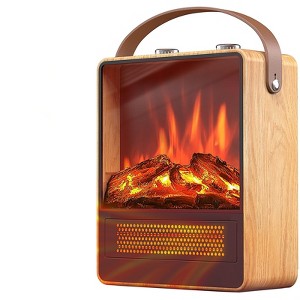 Itopfox Electric Fireplace Heater for Indoor Use, 1500W/750W Space Heater with 3D LED Flame, Double Safety Protection, Portable for Home Office - 1 of 4