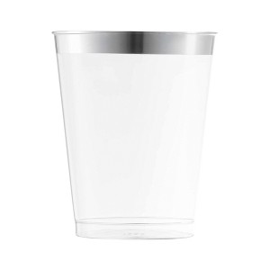 Smarty Had A Party 10 oz. Clear w/ Metallic Silver Rim Tumblers - 336 pcs - 1 of 4