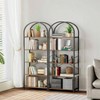 5 - Tier Bookshelf Arched Display Racks Wood and Metal Tall Bookshelf Industrial Home Office Living Room Bedroom Bathroom - 4 of 4