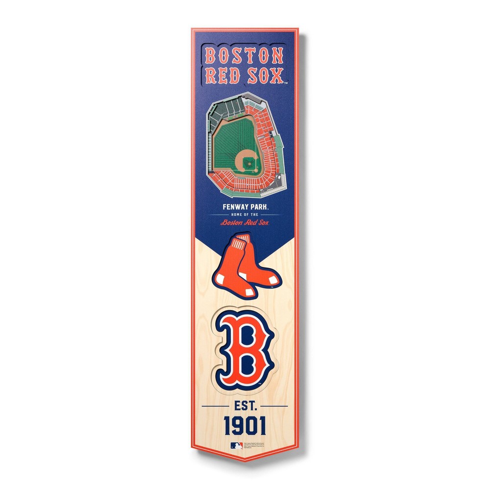 Photos - Coffee Table 8" x 32" MLB Boston Red Sox 3D Stadium Banner