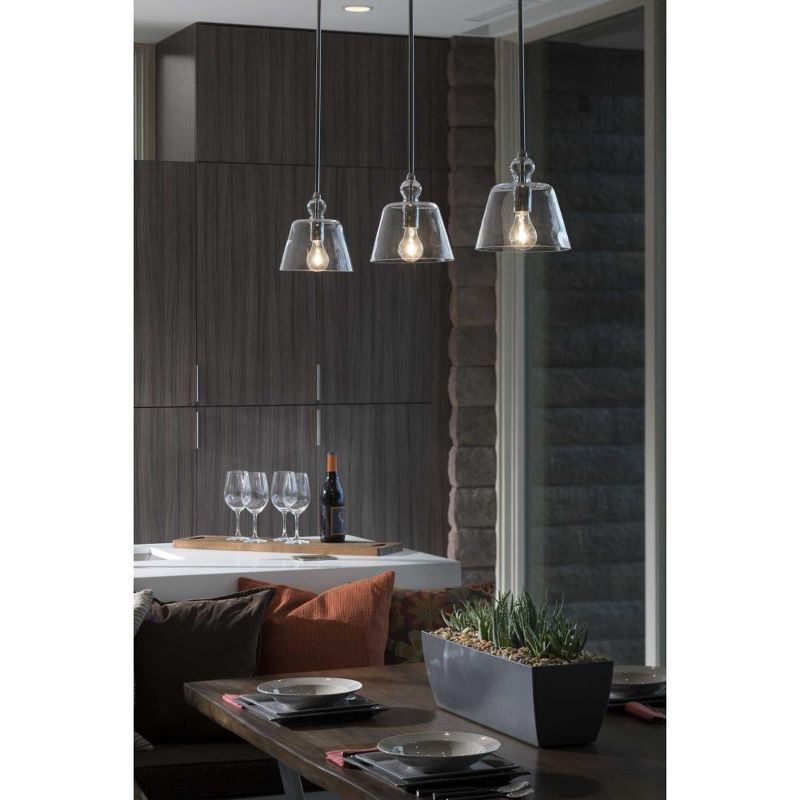 Progress Lighting, Polished Nickel Collection, 1-Light Mini-Pendant, Clear Glass Shade, Steel Material, 2 of 5