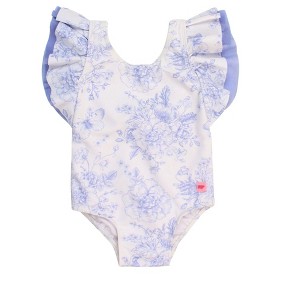 RuffleButts Girls UPF50+ Butterfly One Piece Swimsuit - 1 of 4