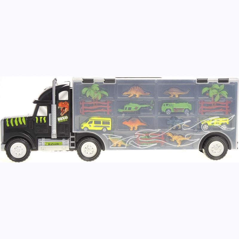 Link Worldwide Ready! Set! Play! 22" Transport Carrier Truck, Toy Includes Dinosaurs, Cars, And Helicopter, 2 of 16