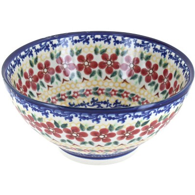 Blue Rose Polish Pottery Calico Rice Bowl