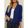 Women's 3/4 Sleeve Open Front Cropped Cardigan Sweater Elegant Shrugs for Women - 3 of 4