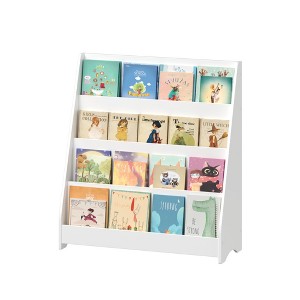 Ruvalino Decorative Bookshelf Kids Book Display Shelf with Open Tiers for Montessori Reading Zone, White, 31.5"*11.81"*34.65" - 1 of 4