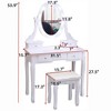 Jojoka Wood Makeup Vanity Set with Oval Mirror, LED Lights, 5 Drawers & Comfortable Stool, Vanity Desk and Study Table for Girls & Women - 3 of 4