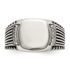 Black Bow Jewelry Men's 12mm Stainless Steel & CZ Polished/Antiqued Tapered Ring - 4 of 4