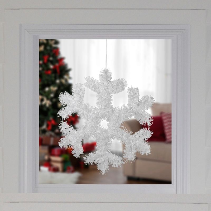 Northlight 13.5" Tinsel Snowflake Christmas Window Decoration, 2 of 4