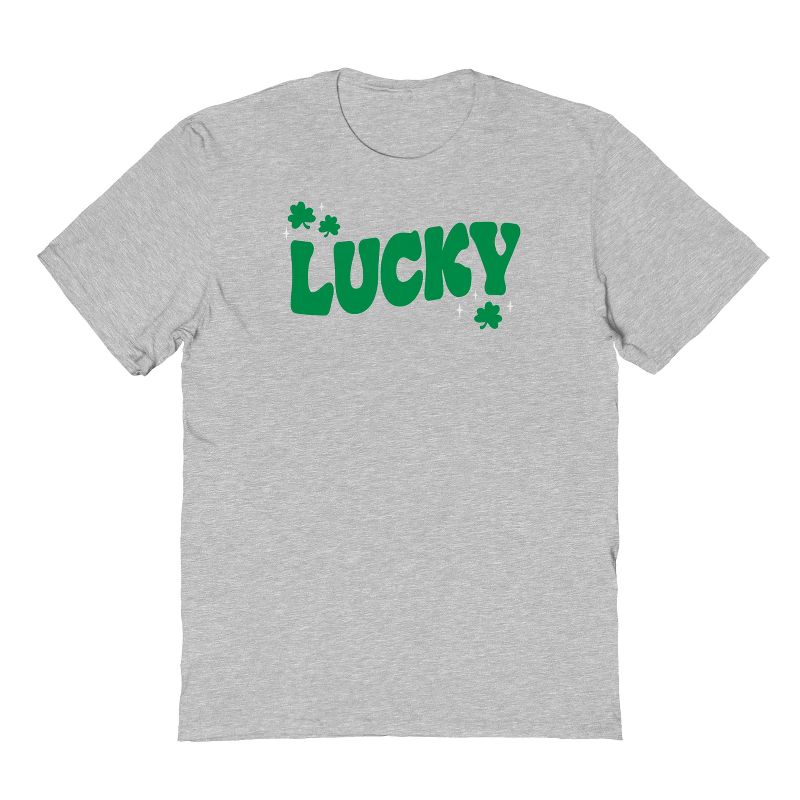 Rerun Island Men's Lucky Clover Short Sleeve Graphic Cotton T-Shirt, 1 of 2