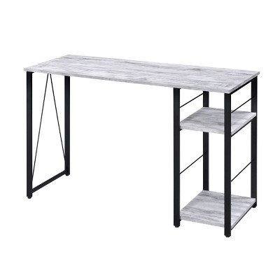 GlasFlength Desks Metal Frame Rustic Computer Desk Gaming Desk Home Office Desk Simple Design for Small Spaces, Gray, 47.5"*19.5"*28.5"