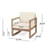 Outdoor Club Chair, Modern Deep Seating Chair with Slatted Backrest, Accent Chair with Acacia Wood Frame and Cushion-Coolbibila - 4 of 4
