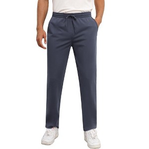 Men's Fleece Lined Sweatpants Thermal Pajama Jogger Pant with Pockets for Athletic Workout Running - 1 of 4