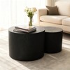 KTMBDW Round Modern Nesting Coffee Set of 2, Living Room Accent Tables, Matte Black - 2 of 4