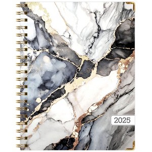 Global Printed Products Hardcover CY 2025 Fashion Planner - 8.5"x11" (Black Gold Marble) - 1 of 4