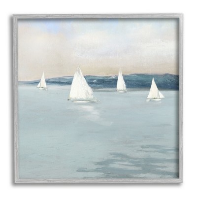 Stupell Industries Coastal Sailing Seascape Boats Framed Giclee Art