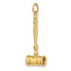 Black Bow Jewelry 14k Yellow Gold Polished 3D Gavel Pendant, 10 x 32mm (3/8 x 1 1/4 In.) - 4 of 4