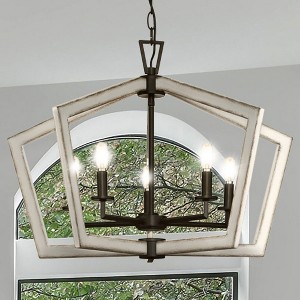 Urban Ambiance Luxury Modern Indoor Chandelier,  19-1/4''H x 28"W x 28''D,  Matte Black Finish, UHP4563 - 1 of 4