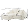MYINDA 2-Seater Sectional Couch with Ottoman- Corduroy Sofa Chair with Storage Armrests, USB and Phone Holder - 3 of 4