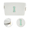 Unique Bargains Portable Corduroy Rectangular Letter Makeup Bag White 1 Pc - 4 of 4