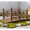 Dexmalle Outsunny Wooden Garden Bridge Arc with Rails,for Backyard,Brown - 4 of 4