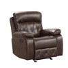 Royal Hampton Manual Glider Recliner Chair, Pillow Top Arms, Brown Faux Leather - 2 of 4