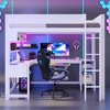 Full Size Loft Bed with Desk and Storage Shelves for Bedroom - 3 of 4