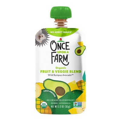 Once Upon a Farm Organic Wild Rumpus Avocado Fruit & Veggie Blend - 3.2oz Pouch