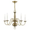 Livex Lighting Williamsburgh 5 - Light Chandelier in  Antique Brass - 4 of 4